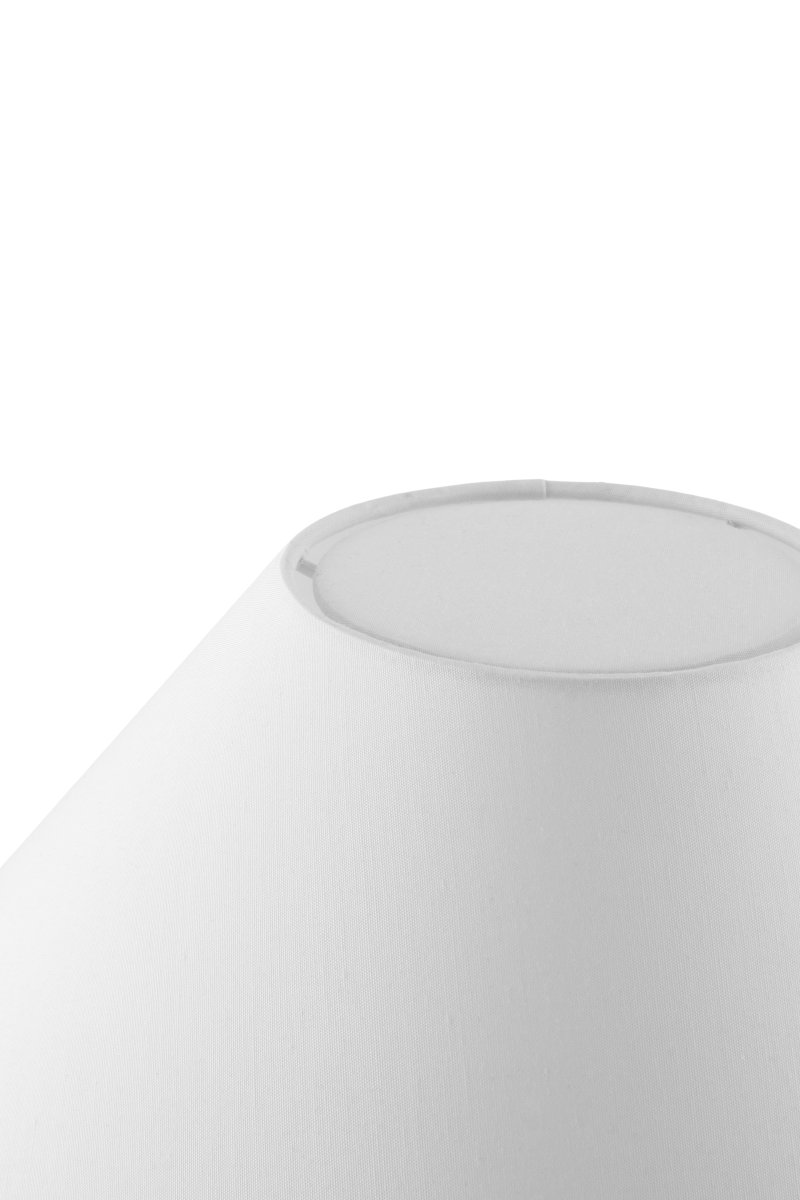 Iris 40cm Blanc lampe de table De Globen Lighting - Iris est une magnifique lampe de table en verre color&eacute; avec bulles d'air souffl&eacute;es, accompagn&eacute;e d'un abat-jour en coton assorti, dont la partie sup&eacute;rieure est s&egrave;che et assortie au pied.