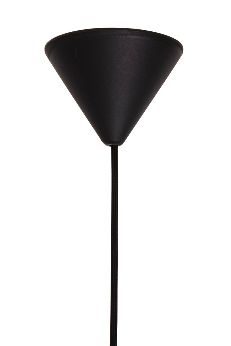 Cuboza Ø20 Pêche suspension De Globen Lighting - Cuboza est une suspension de nuit compos&eacute;e de deux &eacute;l&eacute;ments en verre et de m&eacute;tal noir mat contrastant.