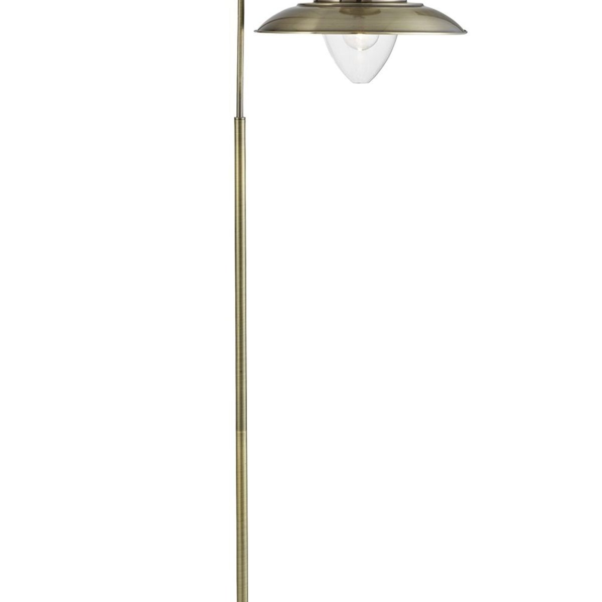 Fisherman Laiton antique lampadaire De Searchlight - Avec sa finition en laiton antique et son abat-jour de style lanterne, il sera un &eacute;l&eacute;ment de caract&egrave;re dans votre maison.