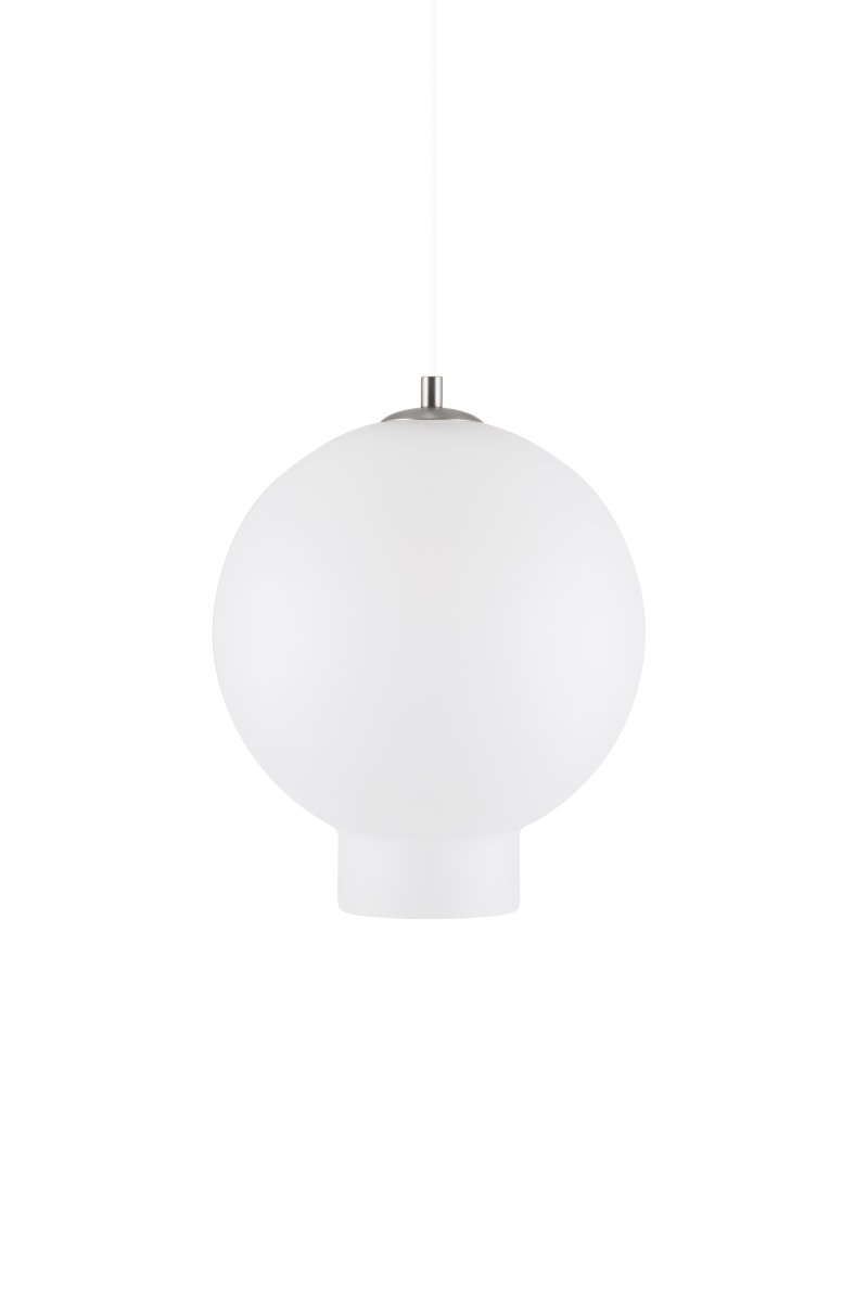 Bams Ø25 Blanc suspension De Globen Lighting - Bams est &eacute;quip&eacute;e d'un c&acirc;ble textile de 120 cm et d'un bo&icirc;tier de plafond m&eacute;tallique assorti.