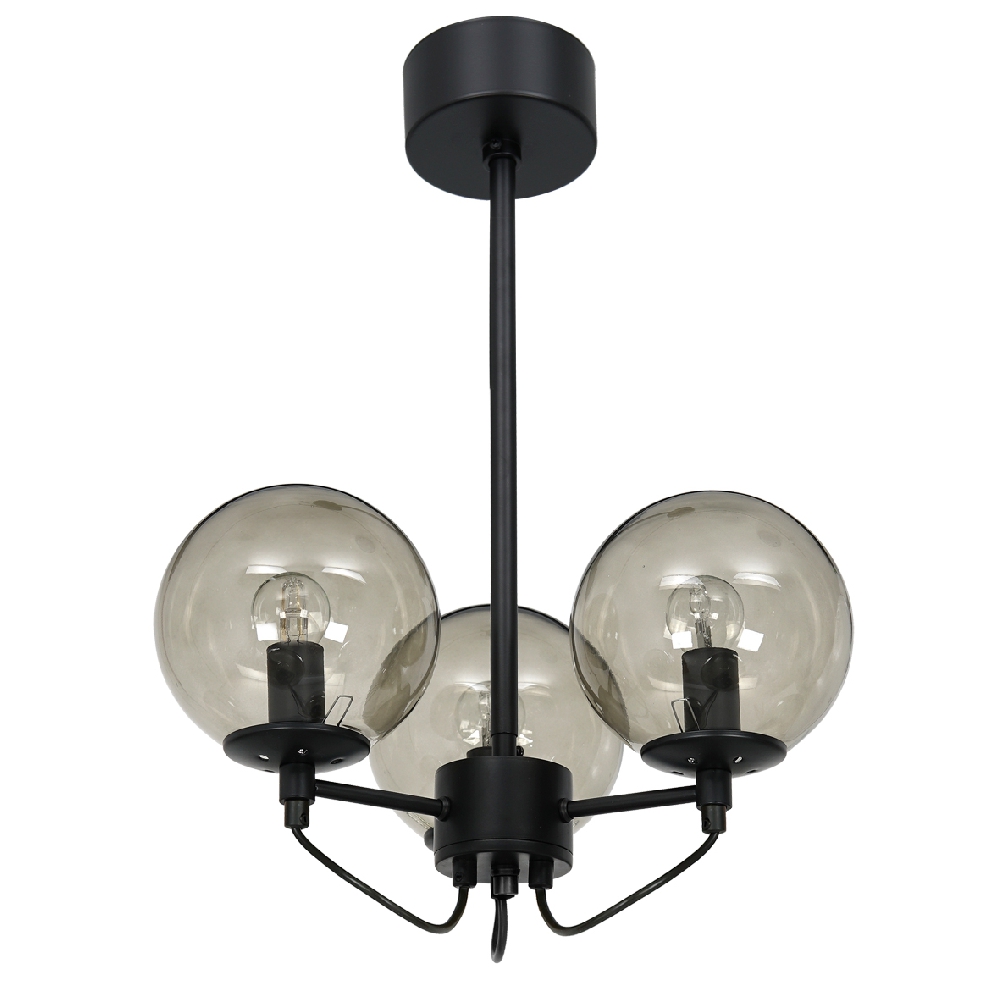 Perla 3 Ø37 Noir plafonnier De Hallbergs - En combinaison avec les détails en métal noir, la lampe attirera tous les regards dans votre maison !