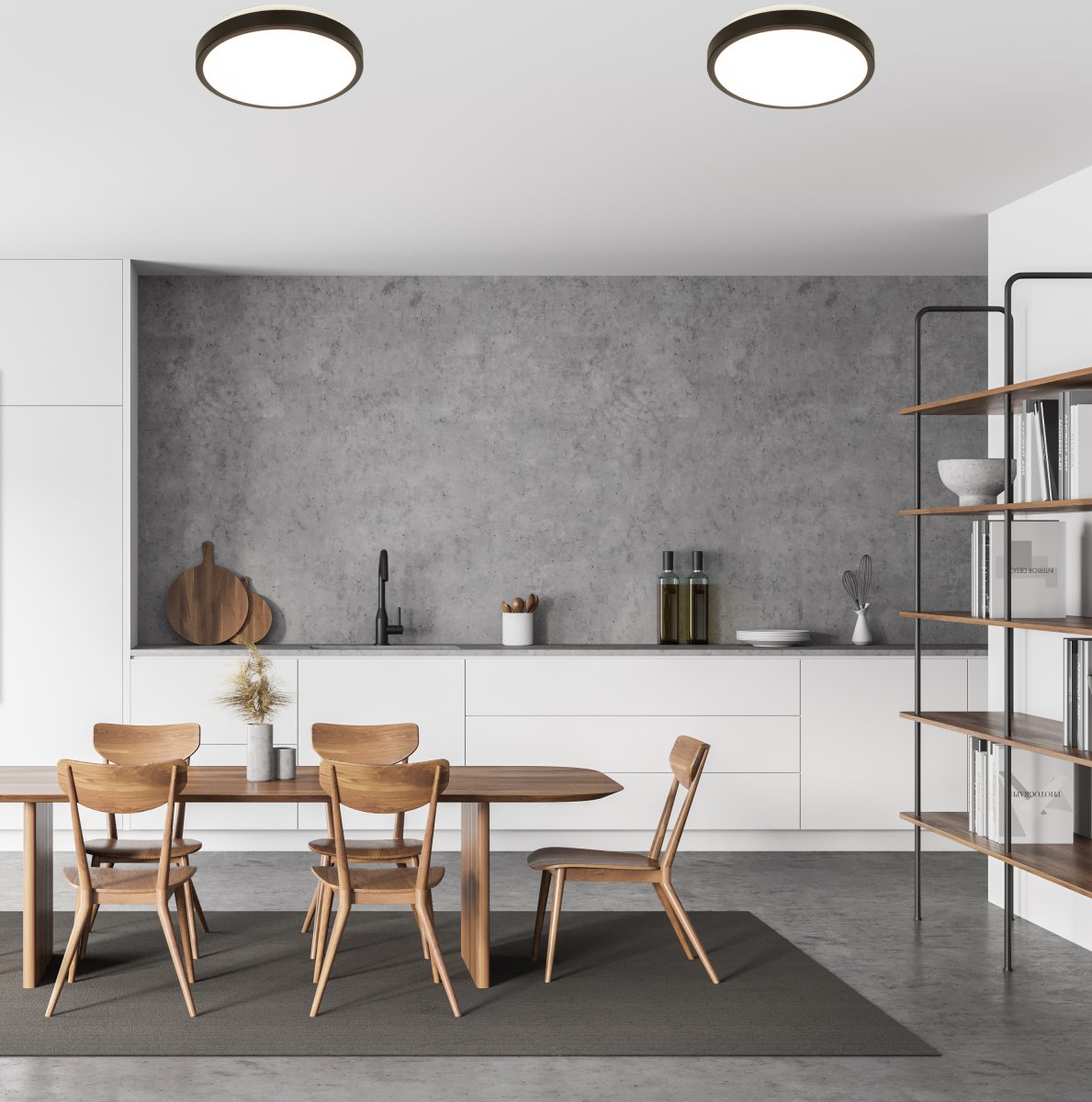 Anillo Ø30 Noir plafonnier De Aneta Lighting - Pour une installation permanente, la lampe est fixée au plafond avec des vis.