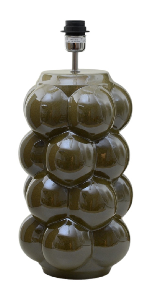  Bubbles 47cm Olivgrön pied de lampe De Hallbergs - Bubbles &auml;r en dekorativ lampfot i keramik med en lekfull och uttrycksfull form.