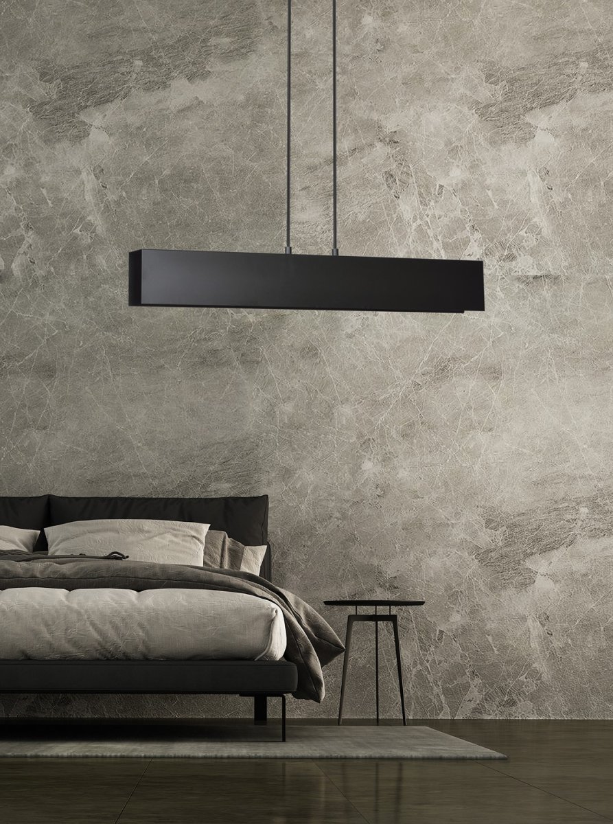 Gentor 72cm Noir suspension De Emibig Lighting - Il est recommand&eacute; de le placer au-dessus du bureau, de la table &agrave; manger ou du comptoir de la cuisine.