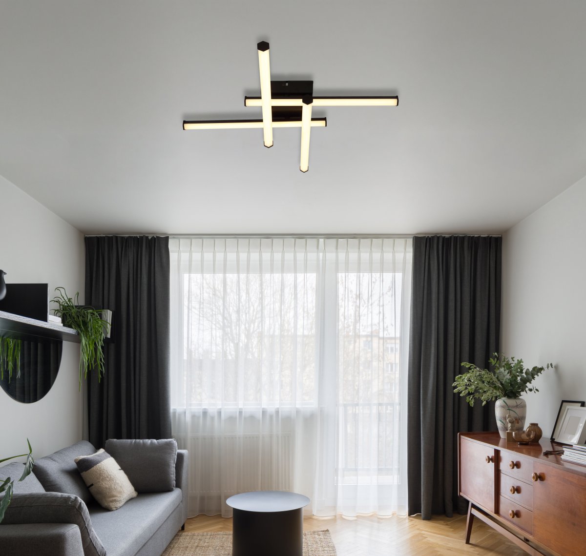 Kirina 50cm Noir plafonnier De Globo Lighting - Kirina adderar moderna stil till rummet med dess innovativa, kvadratiska design.