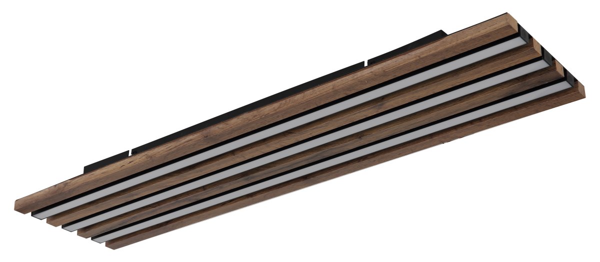 Hayden 80cm Bois plafonnier De Globo Lighting - Den rektangul&auml;ra plafonden Hayden &ouml;vertalar med sin moderna akustikpanel-look och bidrar med en h&auml;rlig ljusspridning i rummet.