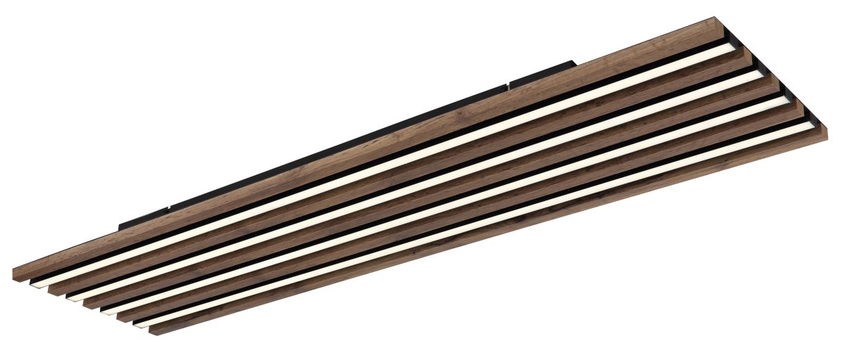 Hayden 120cm Bois plafonnier De Globo Lighting - Den rektangul&auml;ra plafonden Hayden &ouml;vertalar med sin moderna akustikpanel-look och bidrar med en h&auml;rlig ljusspridning i rummet.