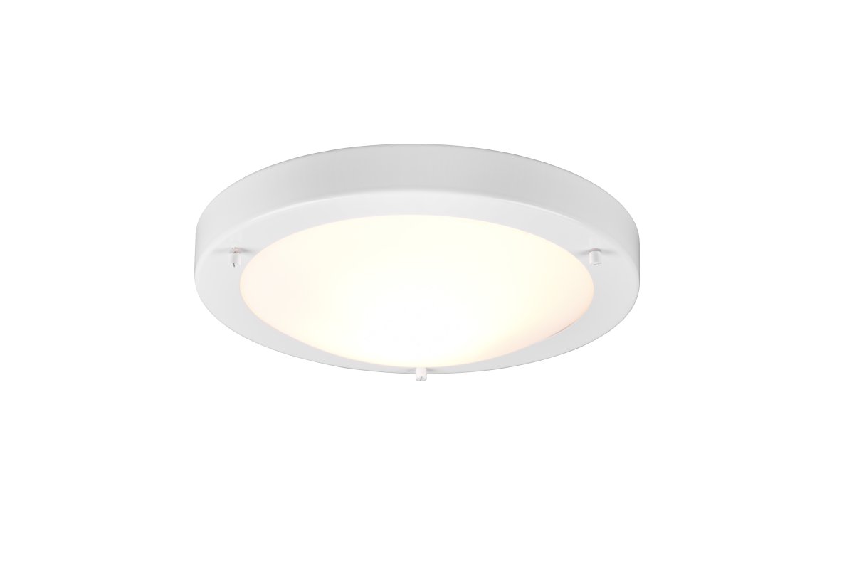 Condus Ø32 Blanc lampe de salle de bain De Trio Lighting - Avec un diamètre de 31 cm et une hauteur de 8 cm, il est à la fois compact et élégant.