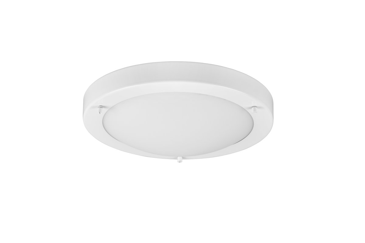 Condus Ø32 Blanc lampe de salle de bain De Trio Lighting - Avec un diamètre de 31 cm et une hauteur de 8 cm, il est à la fois compact et élégant.