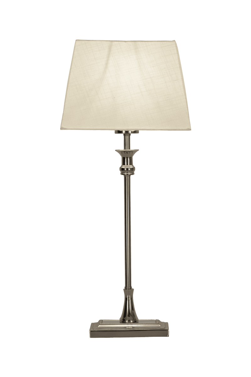Anette 55cm Argent lampe de table De Aneta Lighting - Grâce à sa conception simple, la lampe fonctionne à la fois comme un détail d'ameublement élégant et comme une source de lumière pratique.