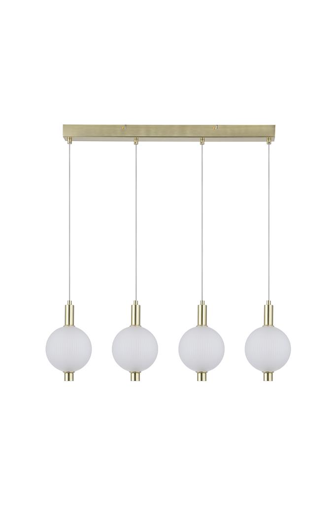 Luminique 80cm Laiton suspension De Searchlight - Elle est id&eacute;ale au-dessus d'une table &agrave; manger ou dans la cuisine, o&ugrave; l'on recherche &agrave; la fois un design raffin&eacute; et un &eacute;clairage exceptionnel.