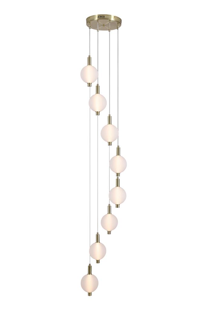 Luminique Ø50 Laiton suspension De Searchlight - Elle est id&eacute;ale au-dessus d'une table &agrave; manger ou dans un couloir, o&ugrave; l'on recherche &agrave; la fois un design raffin&eacute; et un &eacute;clairage optimal.