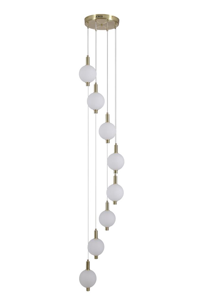 Luminique Ø50 Laiton suspension De Searchlight - Elle est id&eacute;ale au-dessus d'une table &agrave; manger ou dans un couloir, o&ugrave; l'on recherche &agrave; la fois un design raffin&eacute; et un &eacute;clairage optimal.