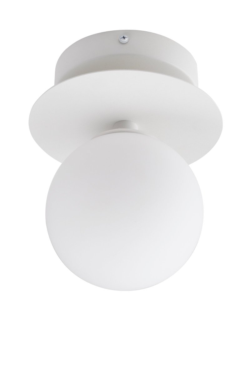 Art Deco Ø24 Blanc lampe de salle de bain De Globen Lighting - Ce luminaire en m&eacute;tal est dot&eacute; d'un abat-jour en verre blanc mat qui diffuse une lumi&egrave;re agr&eacute;able dans la pi&egrave;ce.