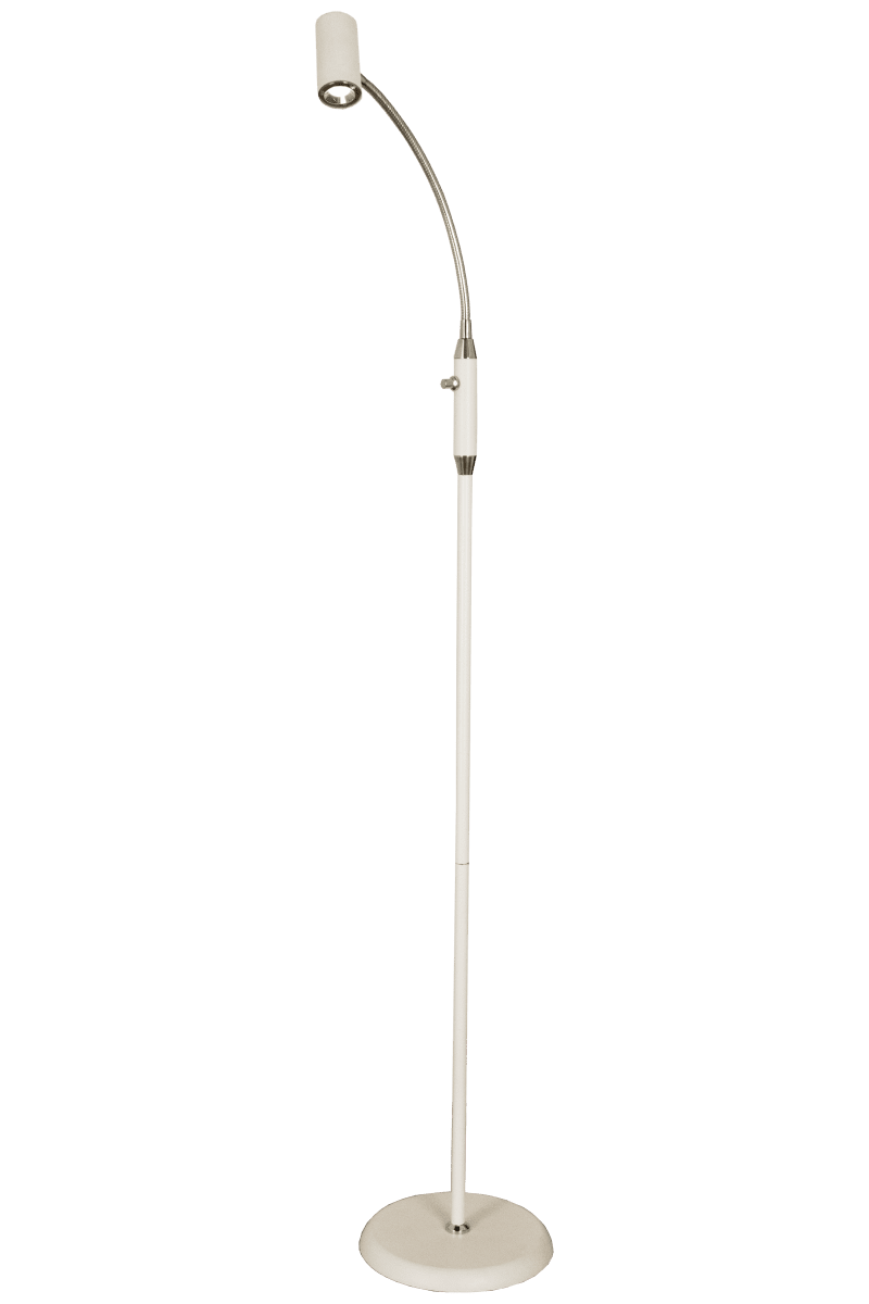 Gusto Blanc lampadaire De Aneta Lighting - La température de couleur de la lumière dite blanche chaude est de 3000 Kelvin.
