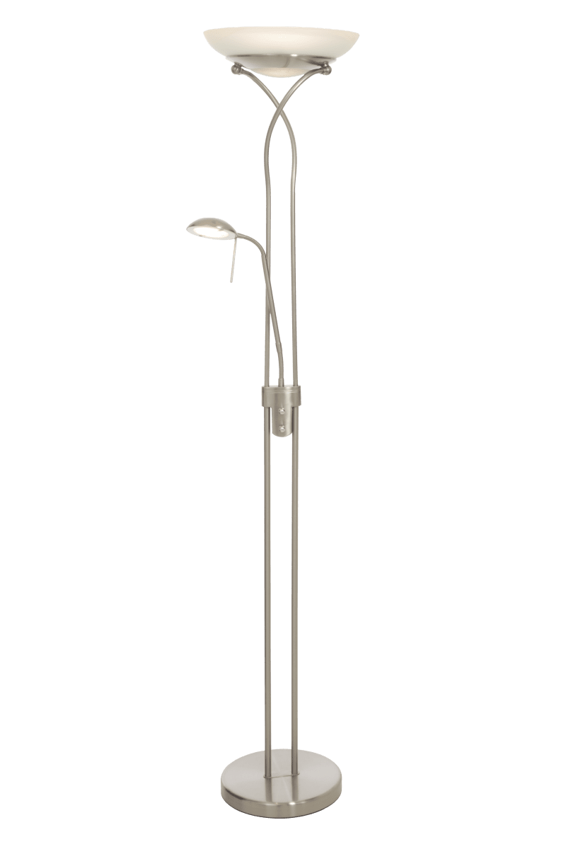 Cannes Acier lampadaire De Aneta Lighting - C'est la lampe pour tous ceux qui souhaitent un éclairage général réglable et une bonne lumière de lecture pour l'artisanat ou la lecture dans une lampe.