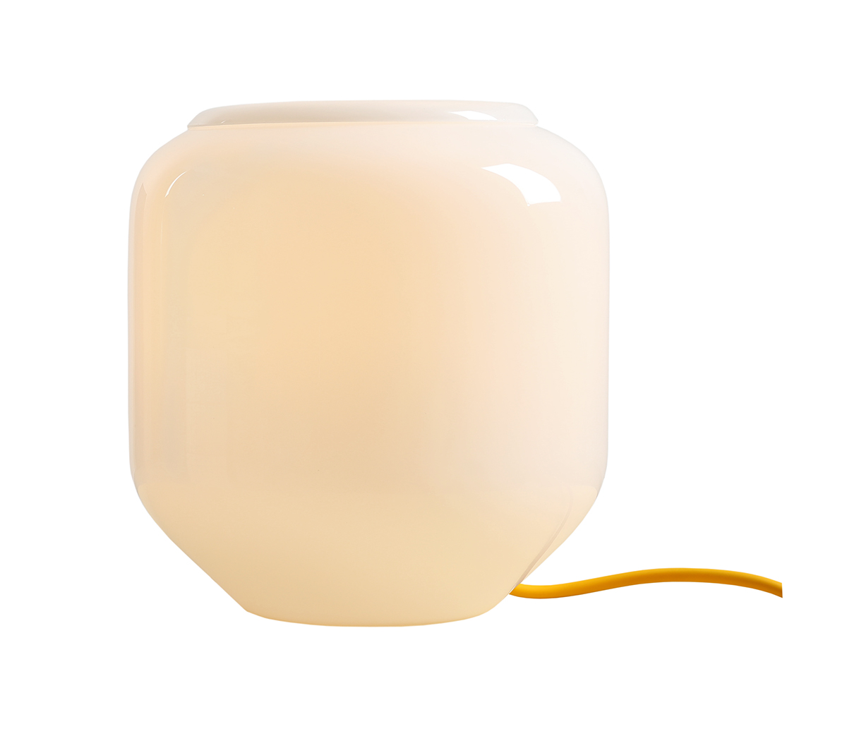 Flask 18cm Blanc/jaune lampe de table De Artera - Le câble jaune apporte une touche de couleur et confère à la lampe une allure harmonieuse et ludique.