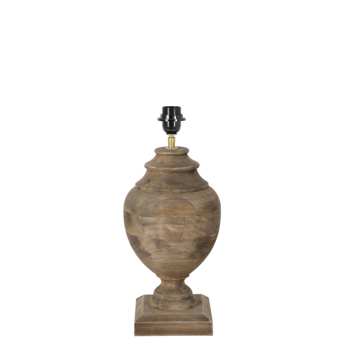  Milazzo 45cm Bois pied de lampe De Light & Living - Sa silhouette en forme d&rsquo;urne et sa base massive lui conf&egrave;rent une impression de stabilit&eacute; et d&rsquo;exclusivit&eacute;.