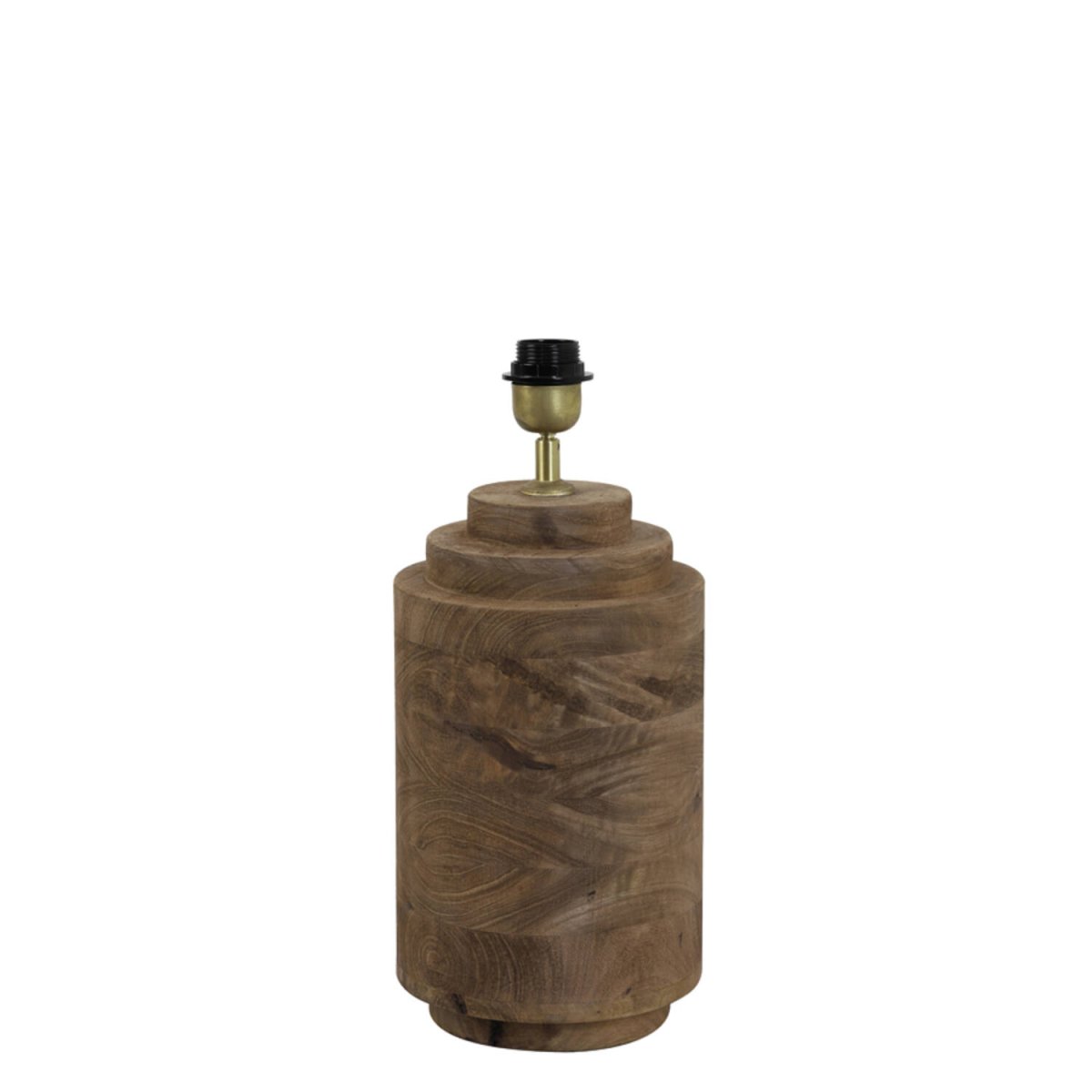 Racco 43cm Bois pied de lampe De Light & Living - Sa forme cylindrique et ses marches douces lui confèrent une touche moderne et un charme rustique.