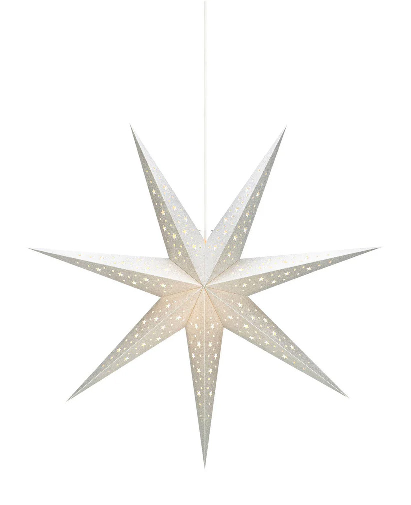 Solvalla Ø75 Argent De Markslöjd - L'étoile Solvalla en argent, avec sa taille impressionnante de 75 cm, est la décoration de Noël parfaite pour créer une atmosphère pétillante et festive.