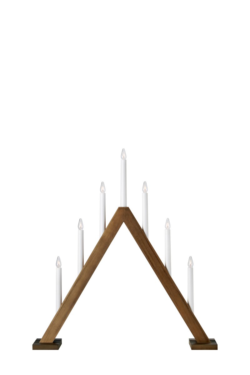 Ariele brun clair De Markslöjd - Bougeoir de l'Avent &eacute;l&eacute;gant et classique en bois teint&eacute; marron clair.