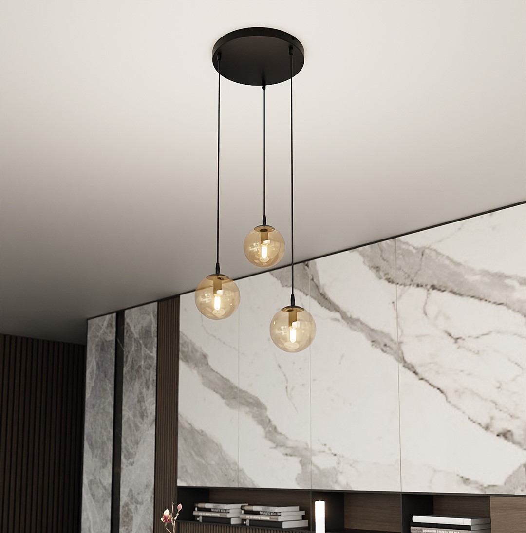 Cosmo Premium Ø40 Ambre suspension De Emibig Lighting - Cosmo est une collection de plafonniers polyvalente et intemporelle.