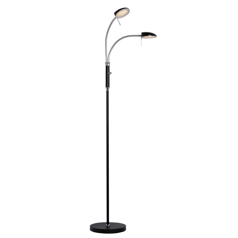 Vegas 2 Noir lampadaire De Halo Design - Le lampadaire Vegas à double éclairage est une solution pratique et élégante pour votre maison.
