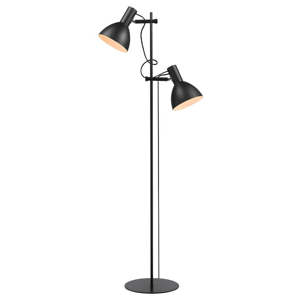 Baltimore 2 Noir lampadaire De Halo Design - Il est recommand&eacute; de le placer comme lampe de lecture &agrave; c&ocirc;t&eacute; du canap&eacute; ou dans le salon, o&ugrave; il fournit non seulement un &eacute;clairage agr&eacute;able mais repr&eacute;sente &eacute;galement un d&eacute;tail int&eacute;rieur &eacute;l&eacute;gant.