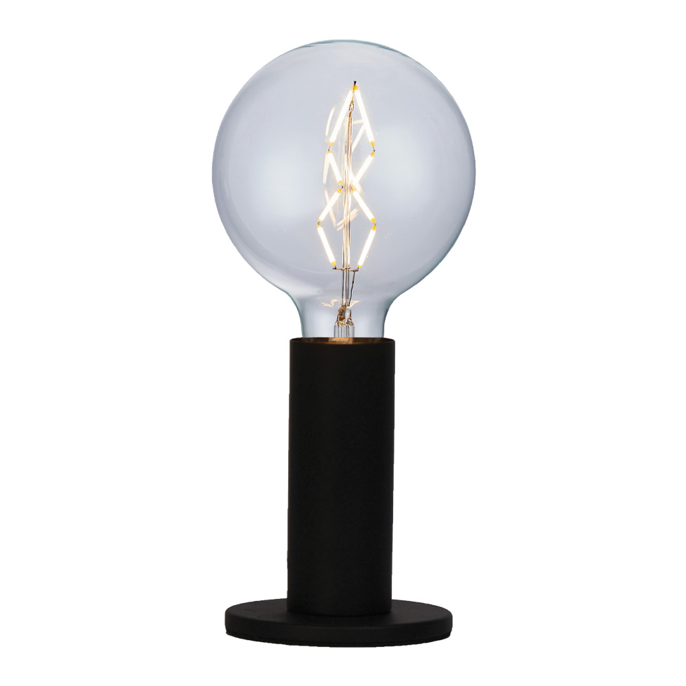 Elegance 14cm Noir lampe de table De Halo Design - Livr&eacute; avec c&acirc;ble en plastique de 1,5 m de long, interrupteur d'alimentation et prise.