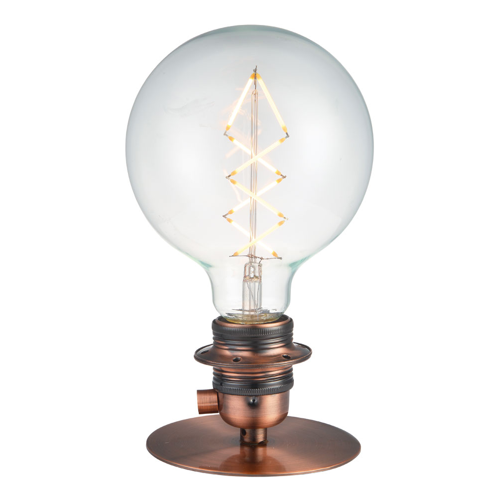 Combi 7cm Cuivre antique lampe de table De Halo Design - Combi a un design industriel avec ses formes classiques et sa surface métallique.