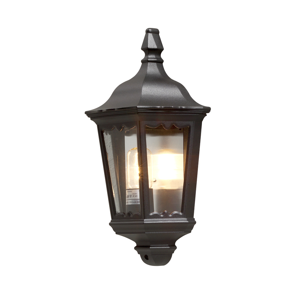 Firenze Noir lampe d’extérieur De Konstsmide - Le design &eacute;l&eacute;gant et la lumi&egrave;re chaleureuse de la lampe cr&eacute;ent une atmosph&egrave;re accueillante, parfaite pour les entr&eacute;es et les patios.
