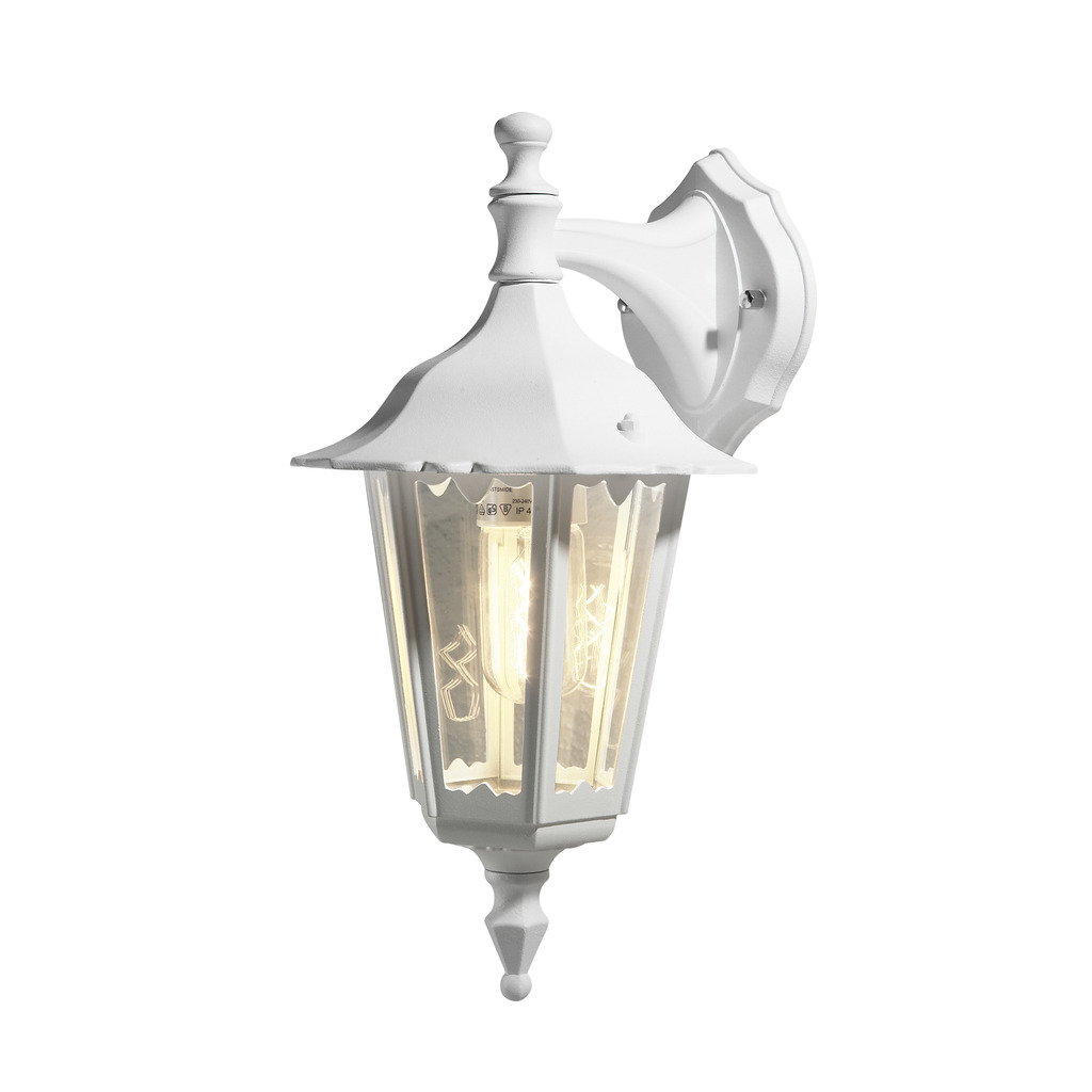 Firenze Blanc lampe d’extérieur De Konstsmide - Le design &eacute;l&eacute;gant et la lumi&egrave;re chaleureuse de la lampe cr&eacute;ent une atmosph&egrave;re accueillante, parfaite pour les entr&eacute;es et les patios.