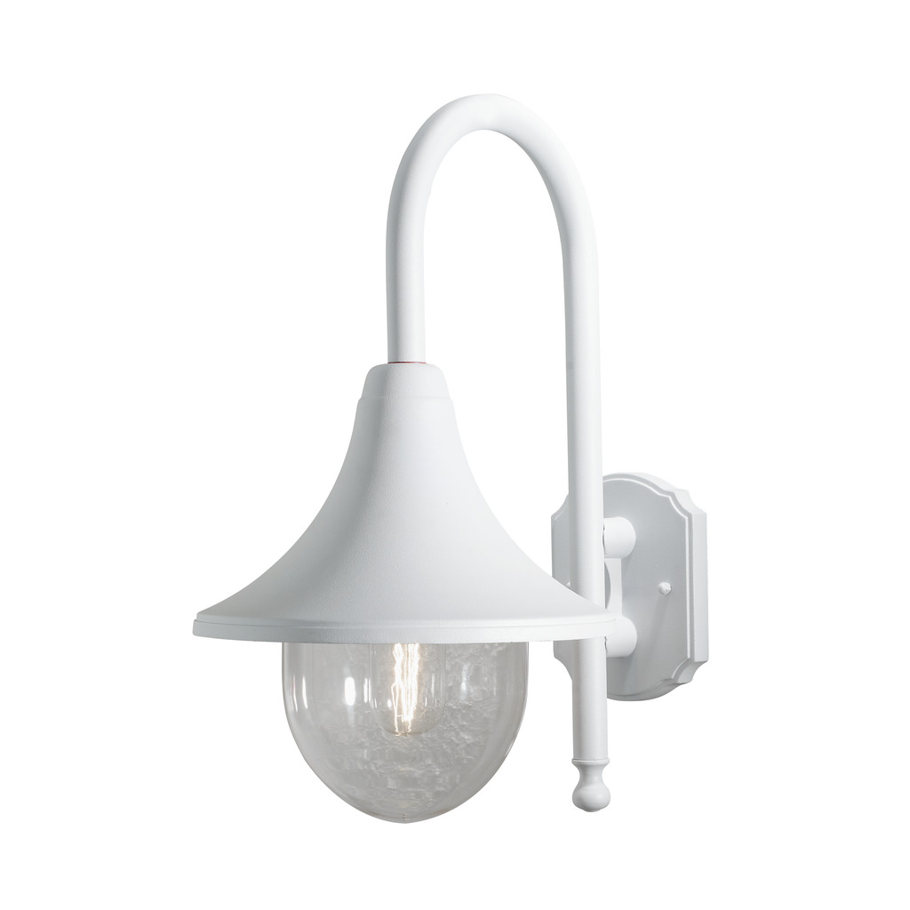 Bari Blanc lampe d’extérieur De Konstsmide - Ajoutez une touche sophistiquée à votre maison avec une lampe de façade qui ne se démode jamais !