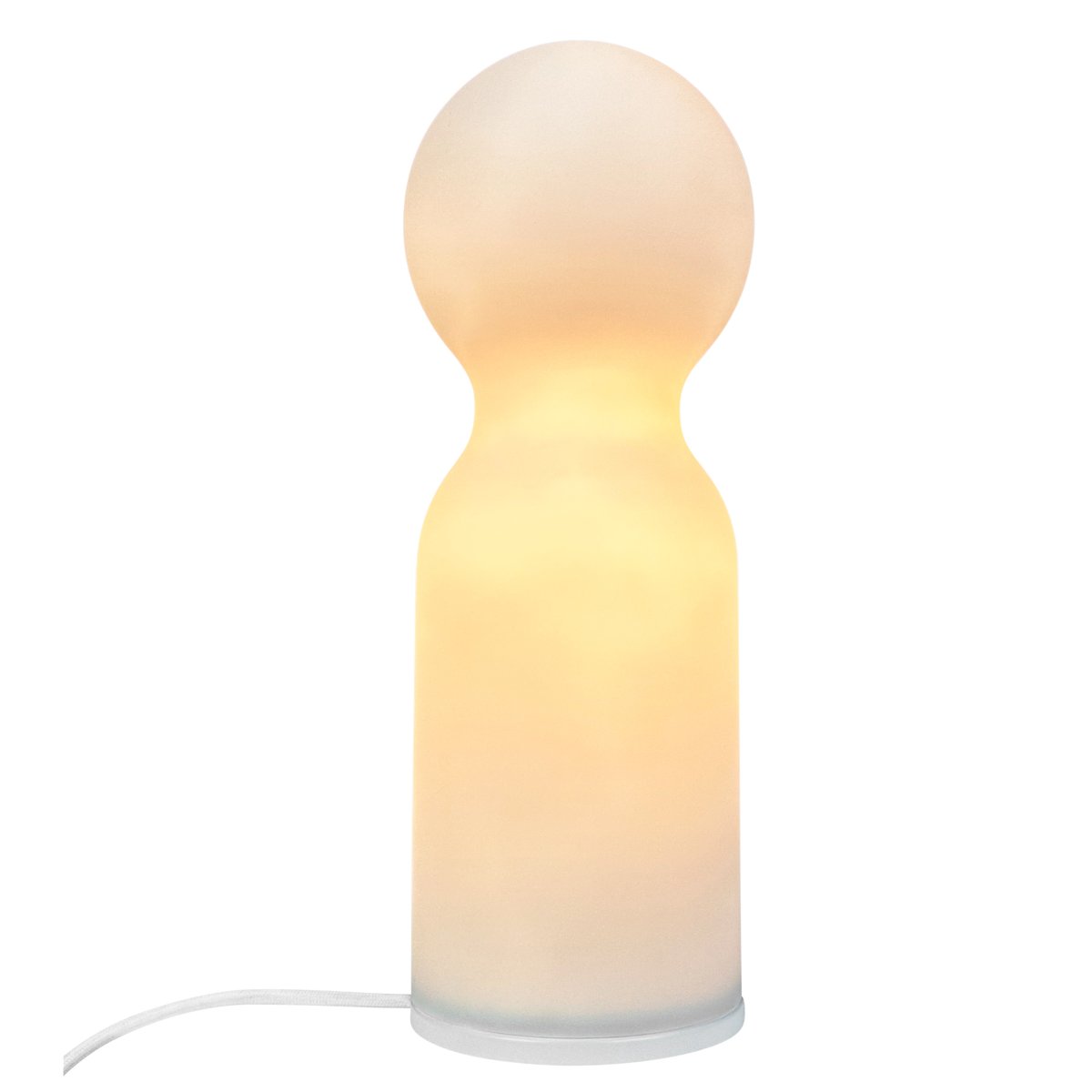 Harper 35cm Blanc lampe de table De Dyberg Larsen - Det matta opalglaset skapar en mjuk och rogivande atmosf&auml;r, perfekt f&ouml;r avkoppling och mysiga stunder.