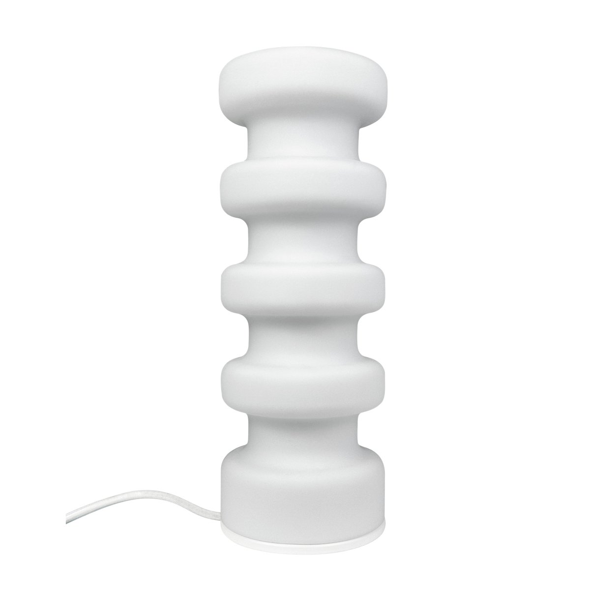 Luna 33cm Blanc lampe de table De Dyberg Larsen - L&aring;t Luna bordslampa bli rummets blickf&aring;ng med sitt f&ouml;rtrollande sken i opalglas och skapa en unik atmosf&auml;r.
