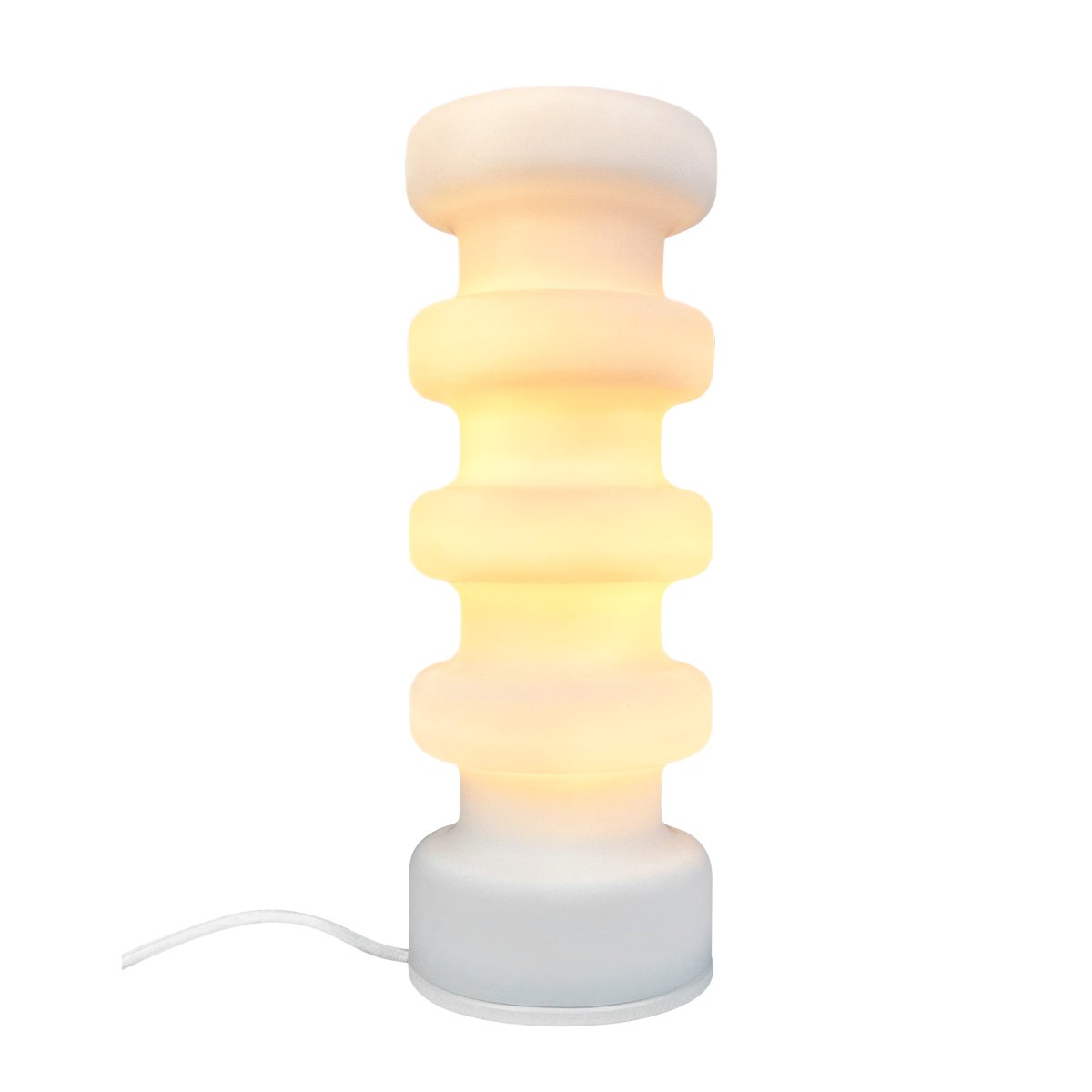 Luna 33cm Blanc lampe de table De Dyberg Larsen - L&aring;t Luna bordslampa bli rummets blickf&aring;ng med sitt f&ouml;rtrollande sken i opalglas och skapa en unik atmosf&auml;r.