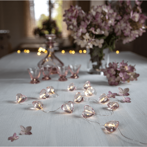 Guirlande Lumineuse Valentine Rose De Star Trading - Livr&eacute;e avec un c&acirc;ble suppl&eacute;mentaire de 30&nbsp;cm pour le compartiment &agrave; piles.