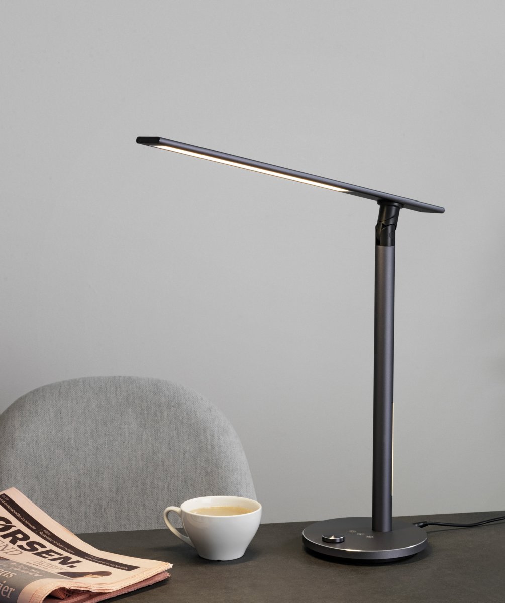 Office 46cm Gris lampe de bureau De Halo Design - La lampe de table de bureau est la solution parfaite pour un environnement de travail fonctionnel et ergonomique.