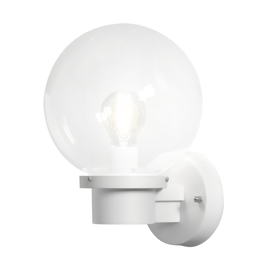 Nemi Capteur crépusculaire Blanc lampe d’extérieur De Konstsmide - La lampe émet une lumière uniforme et agréable et est donc idéale pour les entrées, les patios et les allées.