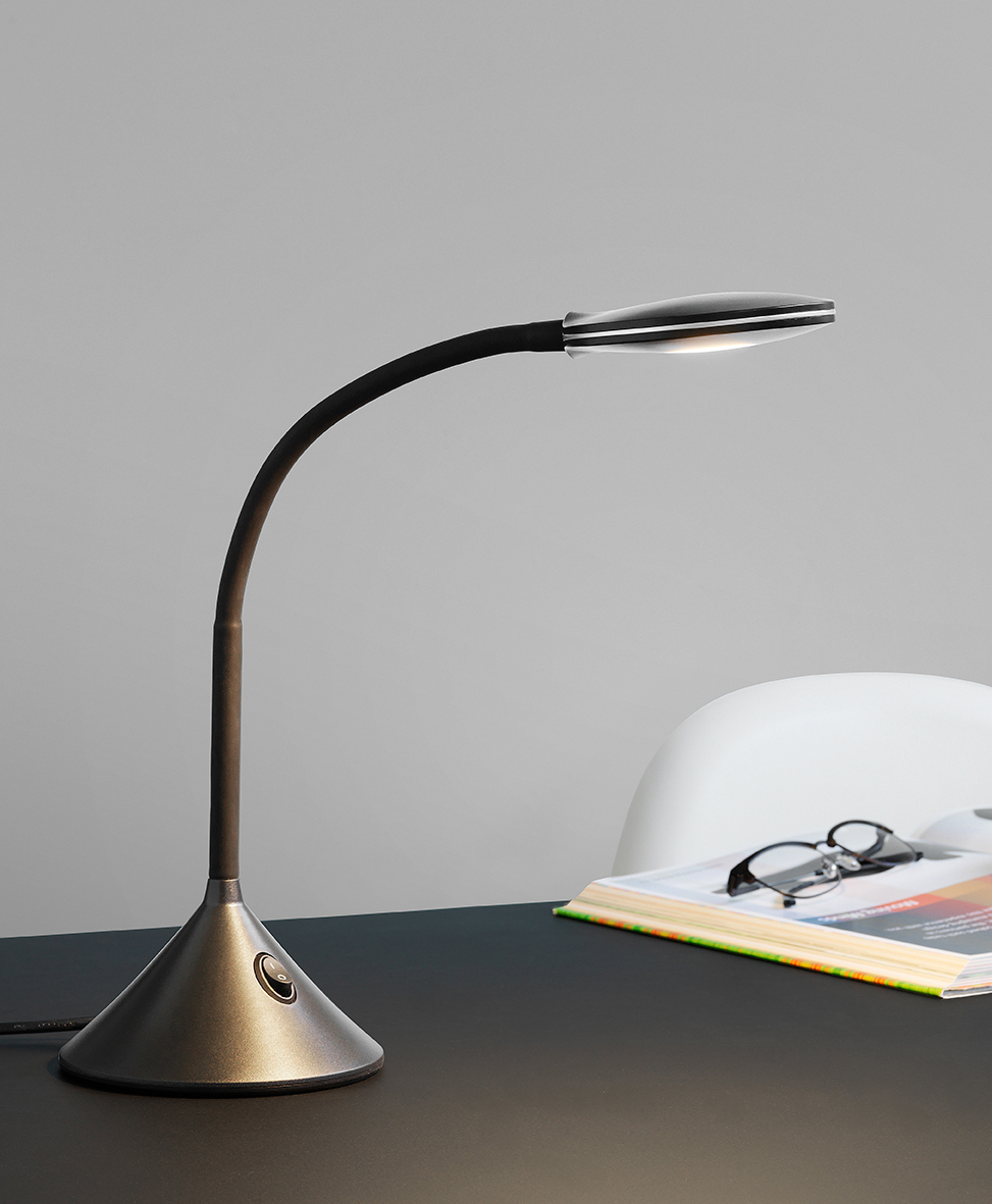 Fix 35cm Noir lampe de bureau De Halo Design - Il est recommandé de le placer sur la table de chevet ou sur ; le bureau.