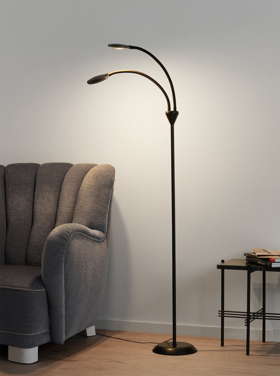 Fix 2 Noir lampadaire De Halo Design - Il est recommandé de le placer dans un coin de la pièce ou sur le bureau.