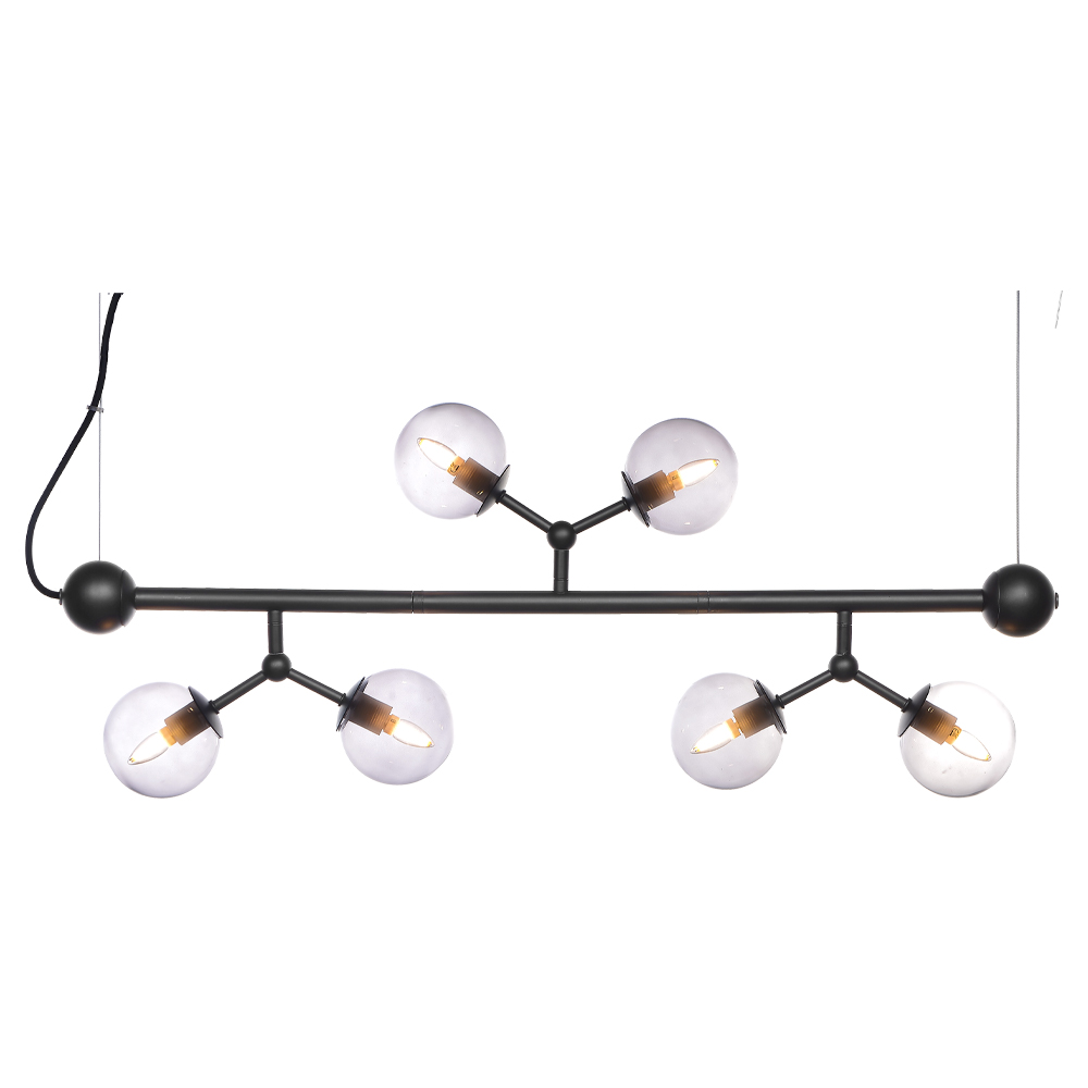 Atom horizontal 80cm Noir suspension De Halo Design - Il est recommandé de le placer au-dessus de la table à manger ou du comptoir de la cuisine.
