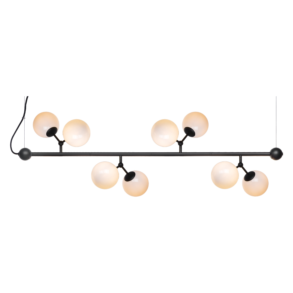 Atom horizontal 80cm Noir suspension De Halo Design - Il est recommand&eacute; de le placer au-dessus de la table &agrave; manger ou du comptoir de la cuisine.
