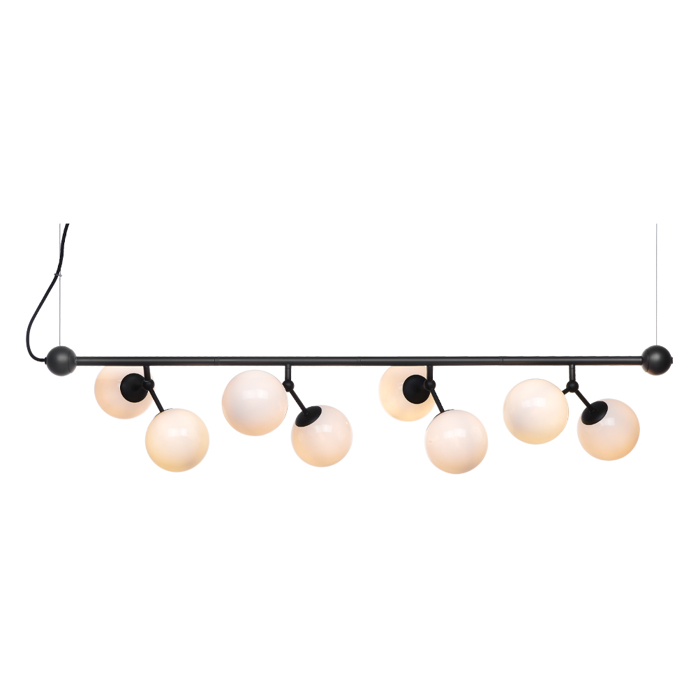 Atom horizontal 80cm Noir suspension De Halo Design - Il est recommand&eacute; de le placer au-dessus de la table &agrave; manger ou du comptoir de la cuisine.