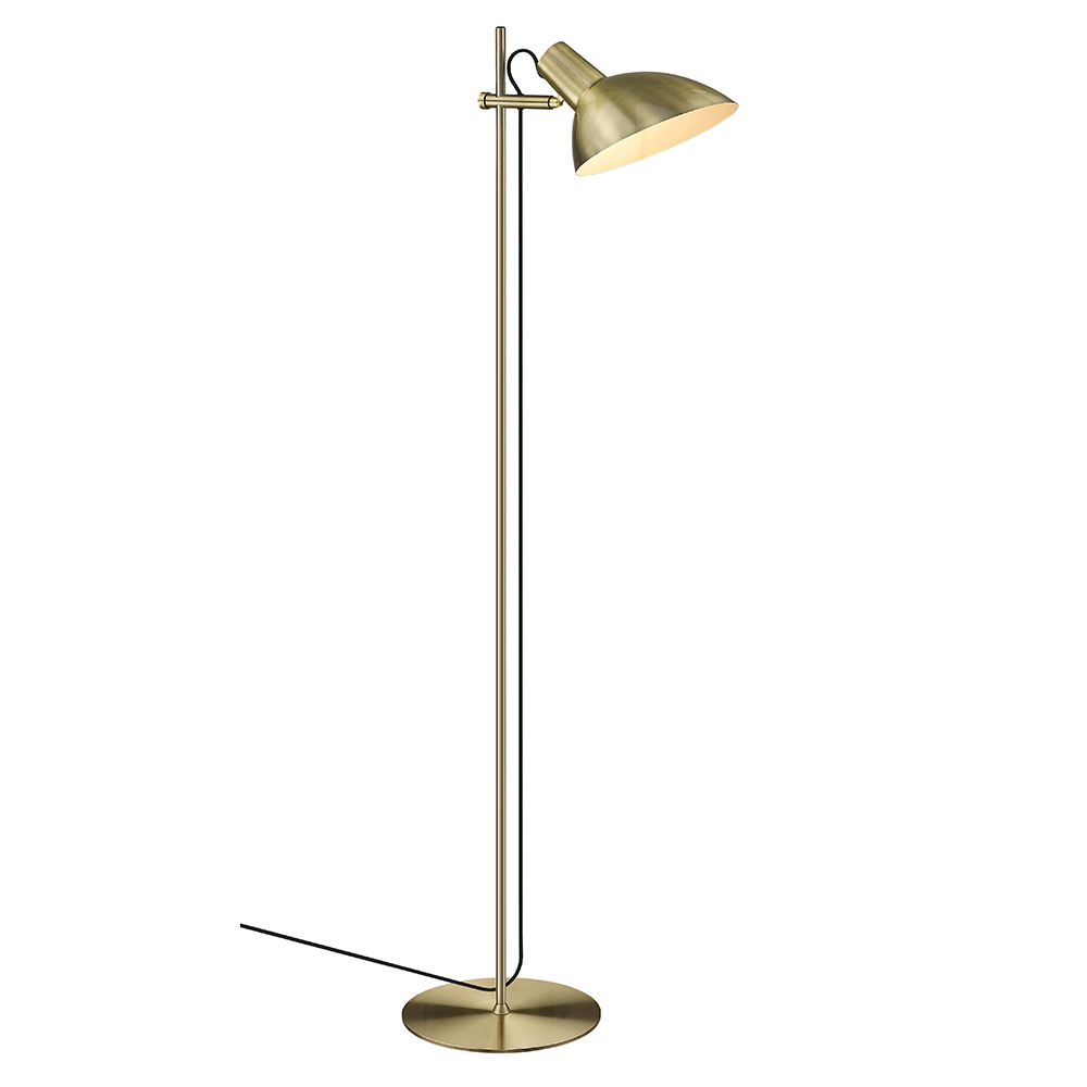Metropole 1 Laiton antique lampadaire De Halo Design - La s&eacute;rie Metropole est une famille de lampes compl&egrave;te et fonctionnelle avec un style industriel distinctif.
