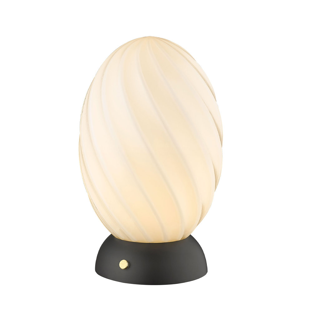 Twist 22cm Noir lampe de table De Halo Design - Découvrez Twist – l'élégante lampe de table au design sculptural sophistiqué et à la fonction tactile pratique pour un allumage et un extinction faciles.