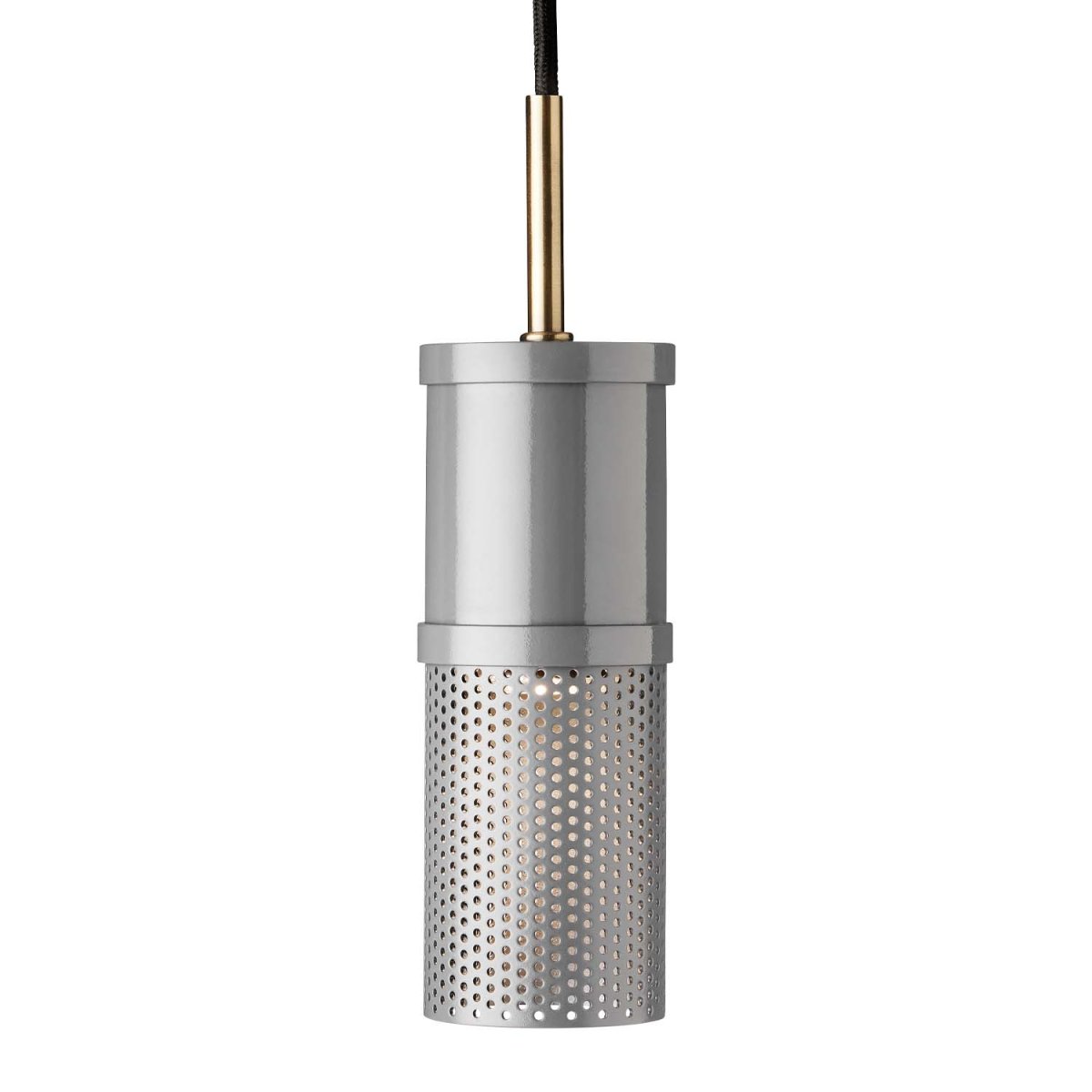 Frame Cylinder Ø6 Gris clair suspension De Halo Design - Des détails tels que les inserts en laiton antique et le motif extérieur en perles rendent cette série de lampes esthétiquement unique.
