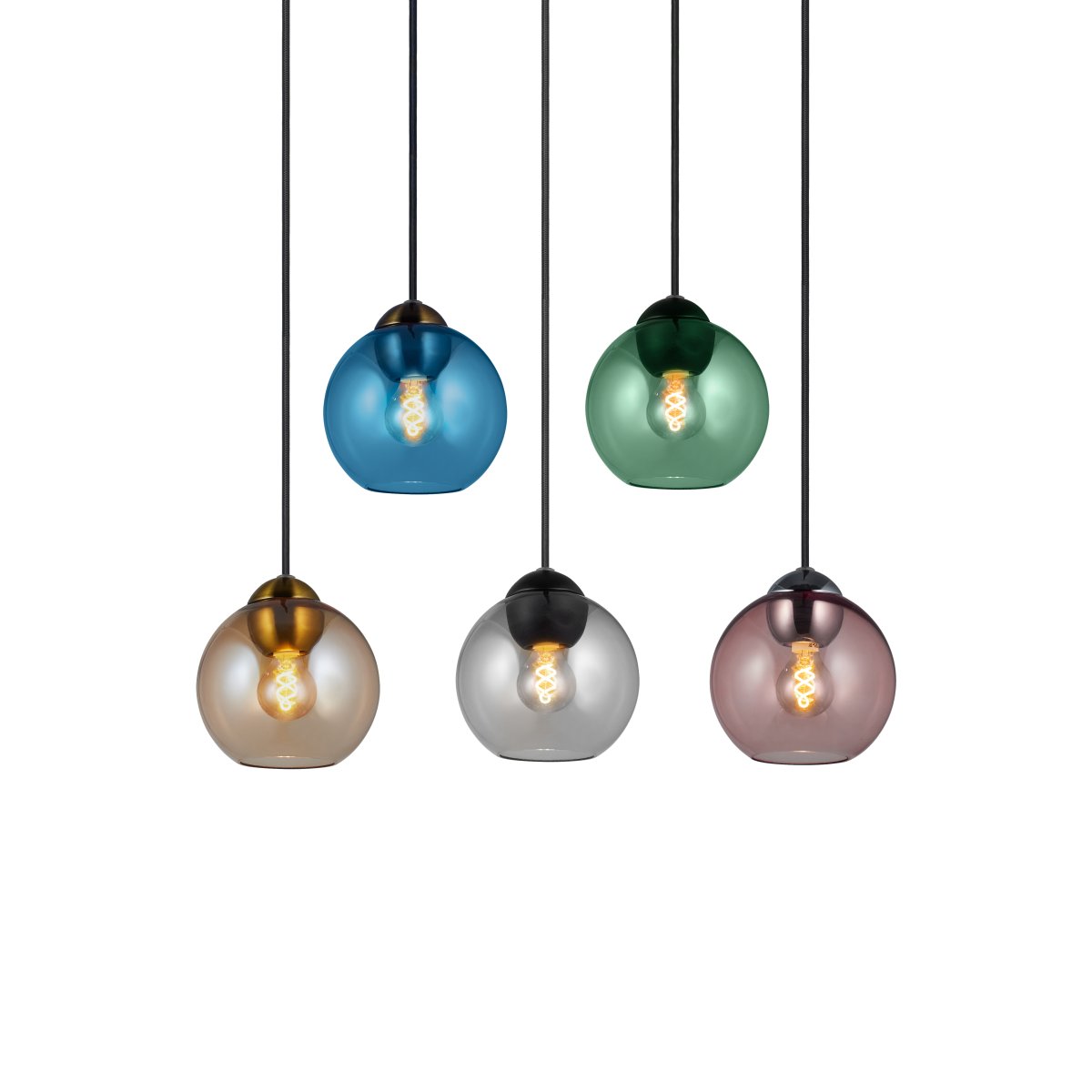 Bubbles Ø14 Couleur fumée suspension De Halo Design - Le verre fumé ajoute de l'élégance et, lorsqu'il est allumé, assure une agréable répartition de la lumière dans la pièce.