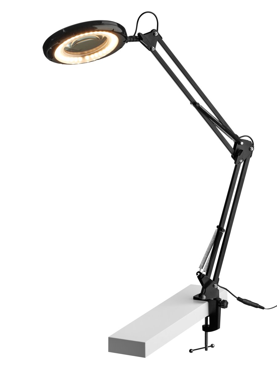 Magni Archi Noir lampe à pince De Halo Design - Magni est une lampe de bureau pratique que vous pouvez facilement fixer au bord de la table &agrave; l&#39;aide de la pince.
