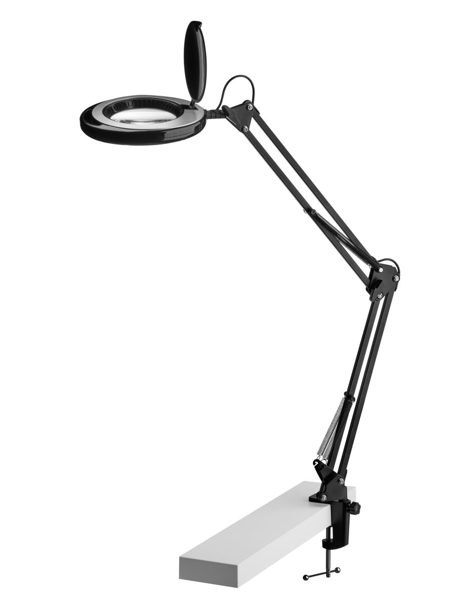 Magni Archi Noir lampe à pince De Halo Design - Magni est une lampe de bureau pratique que vous pouvez facilement fixer au bord de la table &agrave; l&#39;aide de la pince.